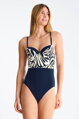 43606 GOLD COAST celé plavky LISCA  EM- tmavo modrá