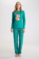63497 FOXY dámske pyžamo LISCA  WZ - zelená