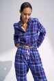 Boyfriend PW 01 X Checks dámske pyžamo Triumph   M008 - BLUE