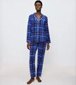 Boyfriend PW 01 X Checks dámske pyžamo Triumph   M008 - BLUE