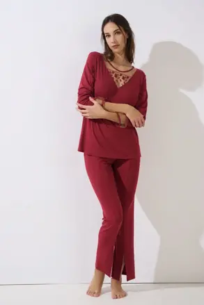 23424 GLORIOSA dámske pyžamo LISCA  6R-bordová
