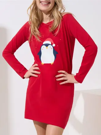 63484 TWINKLE STAR nočná košeľa LISCA  červená