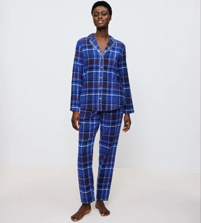 Boyfriend PW 01 X Checks dámske pyžamo Triumph   M008 - BLUE