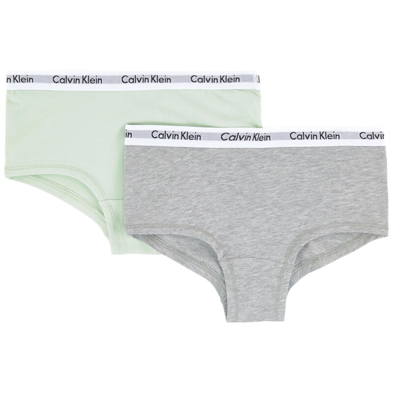 Calvin Klein dievčenské nohavičky 2pack G80G896001 sivá/mentolová 022 Calvin Klein dievčenské nohavičky 2pack G80G896001 sivá/mentolová 022