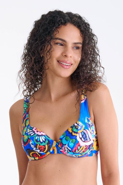 40867 MEXICO plavková podprsenka LISCA  VA- modrá vzor