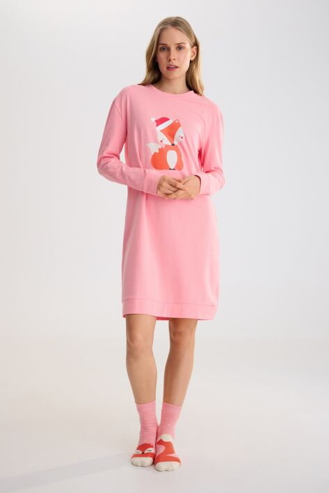 63499 FOXY nočná košeľa LISCA  JP - ružová