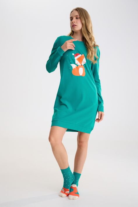 63499 FOXY nočná košeľa LISCA   WZ - zelená