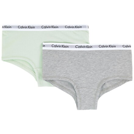 Calvin Klein dievčenské nohavičky 2pack G80G896001 sivá/mentolová 022